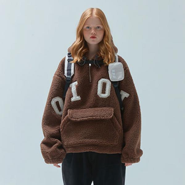 양털 BIG LOGO FAKE FUR ANORAK_brown